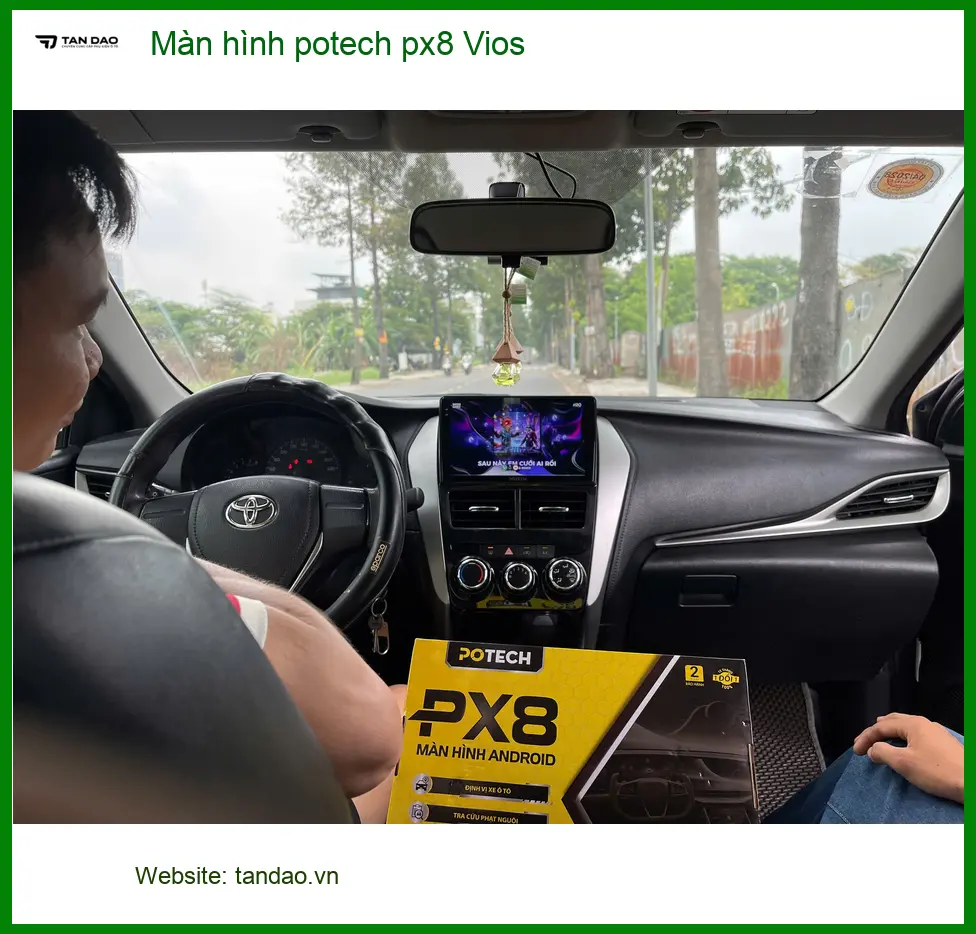 Anh Khải lắp màn hình Potech PX8 cho Vios tại Quận 10 vì màn zin thiếu tính năng giải trí ảnh thực tế 3