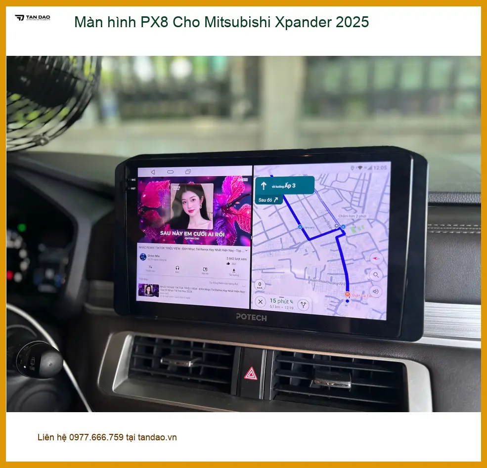 Anh Kiên nâng cấp màn hình PX8 cho Mitsubishi Xpander 2025 tại Gò Vấp để trải nghiệm công nghệ mới
