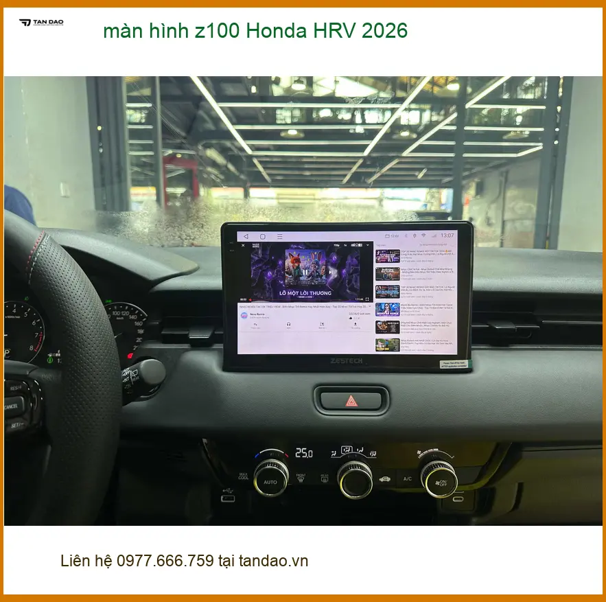 Anh Tùng lắp màn hình Z100 Honda HRV 2026 tại Quận 2 để nâng tầm giải trí ảnh thực tế 2