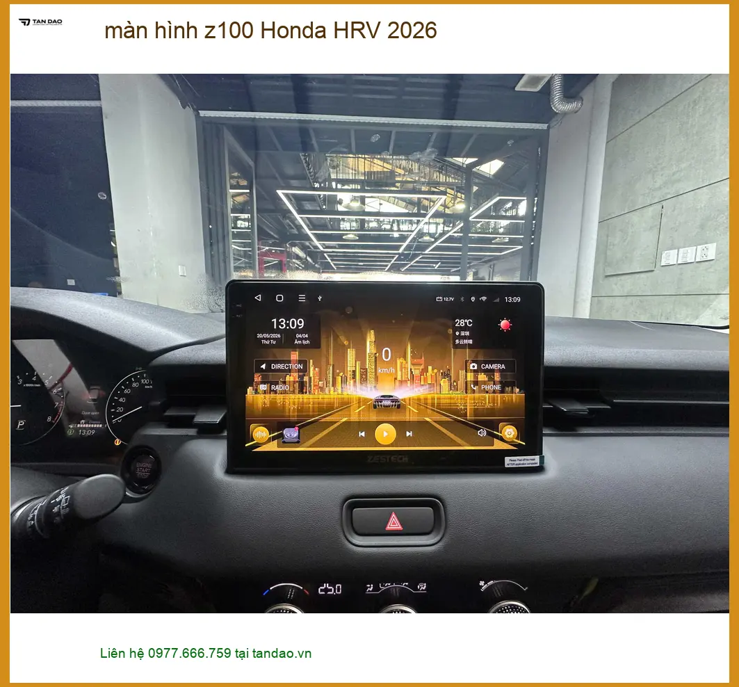 Anh Quang nâng cấp màn hình Z100 Honda HRV 2026 tại Quận Bình Tân.