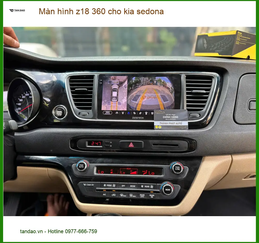 Anh Khải lắp màn hình Z18 360 cho Kia Sedona để nâng tầm tiện ích tại Quận Tân Phú