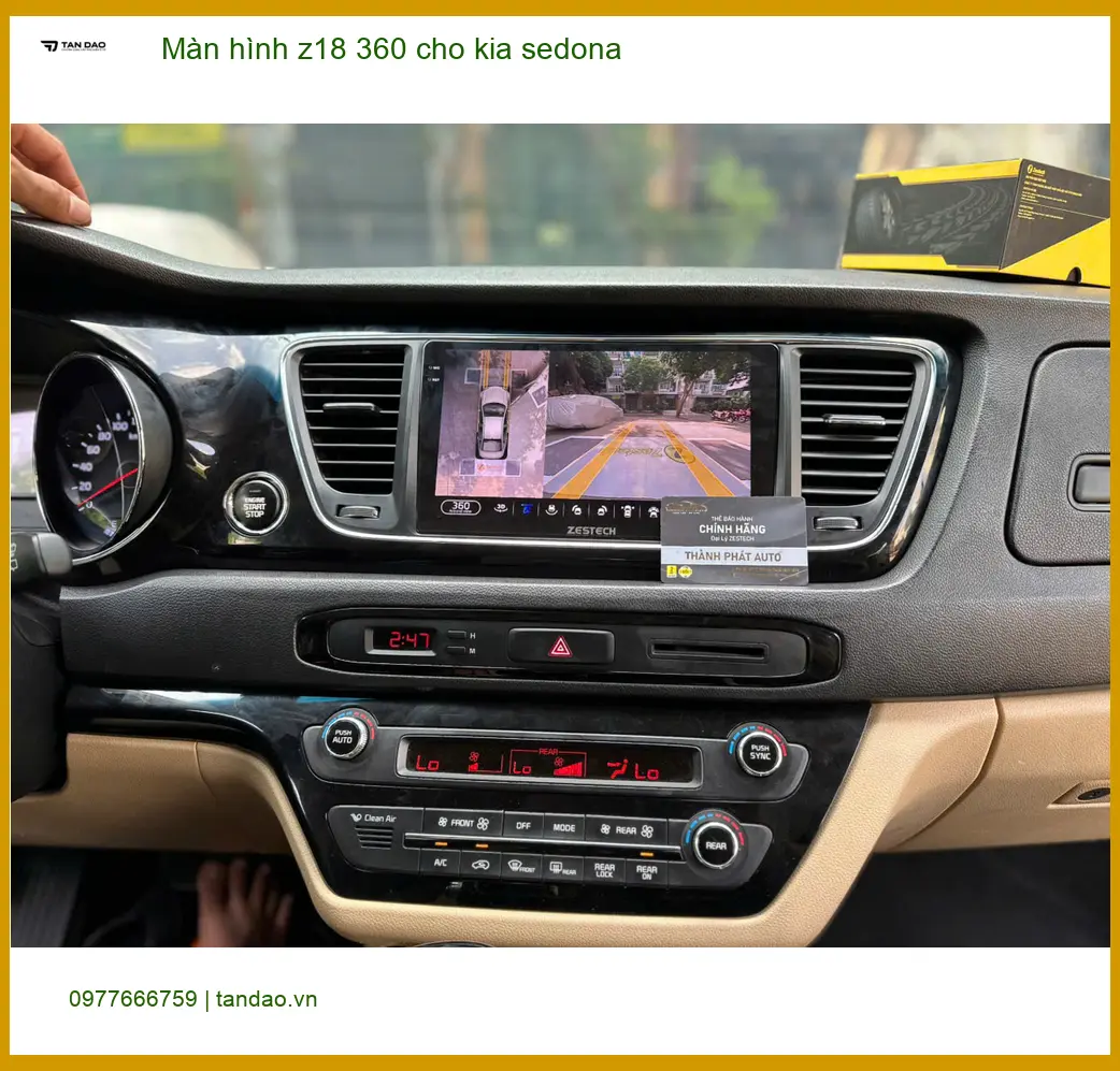 Anh Phước lắp màn hình Z18 360 cho Kia Sedona tại Quận Tân Bình cần góc nhìn rộng ảnh thực tế 3
