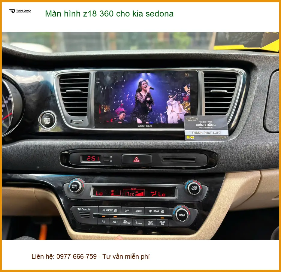 Chú Minh lắp màn hình Z18 360 cho Kia Sedona tại Quận 11 để dễ dàng lùi xe