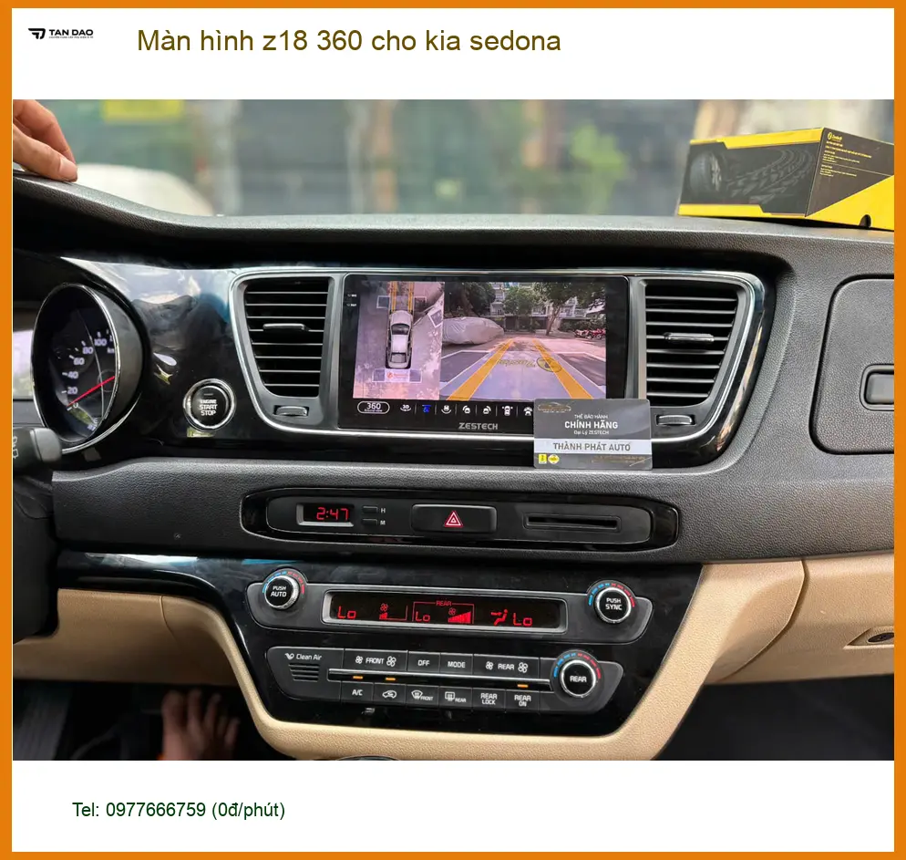 Chú Minh lắp màn hình Z18 360 cho Kia Sedona tại Quận 11 để dễ dàng lùi xe ảnh thực tế 2