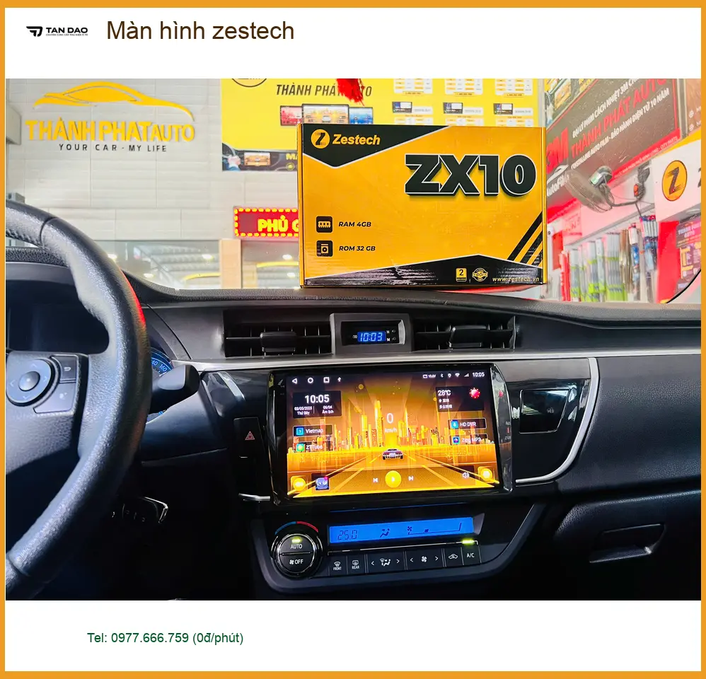 Anh Khang lắp màn hình Zestech cho Hyundai Accent tại Bình Chánh ảnh thực tế 4