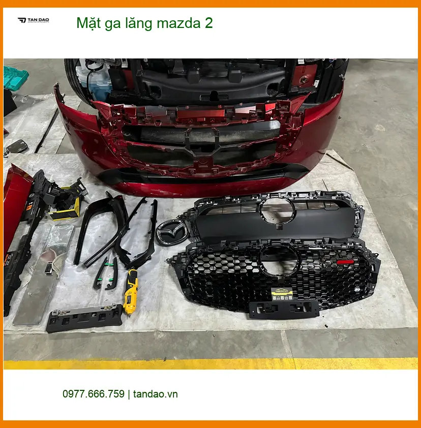 Anh Minh nâng cấp Mặt ga lăng Mazda 2 tại Cần Giờ để xe trông mạnh mẽ hơn ảnh thực tế 2