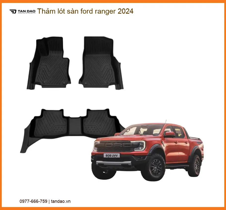 Thảm Lót Sàn Ford Ranger 2024 - Trung Tâm Lắp Đặt Chính Hãng TPHCM