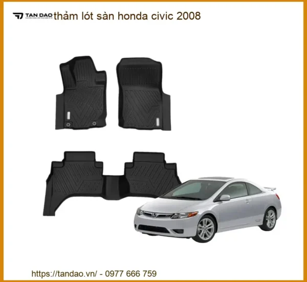 Thảm Lót Sàn Honda Civic 2008 - Địa Chỉ Lắp Đặt Chính Hãng TPHCM