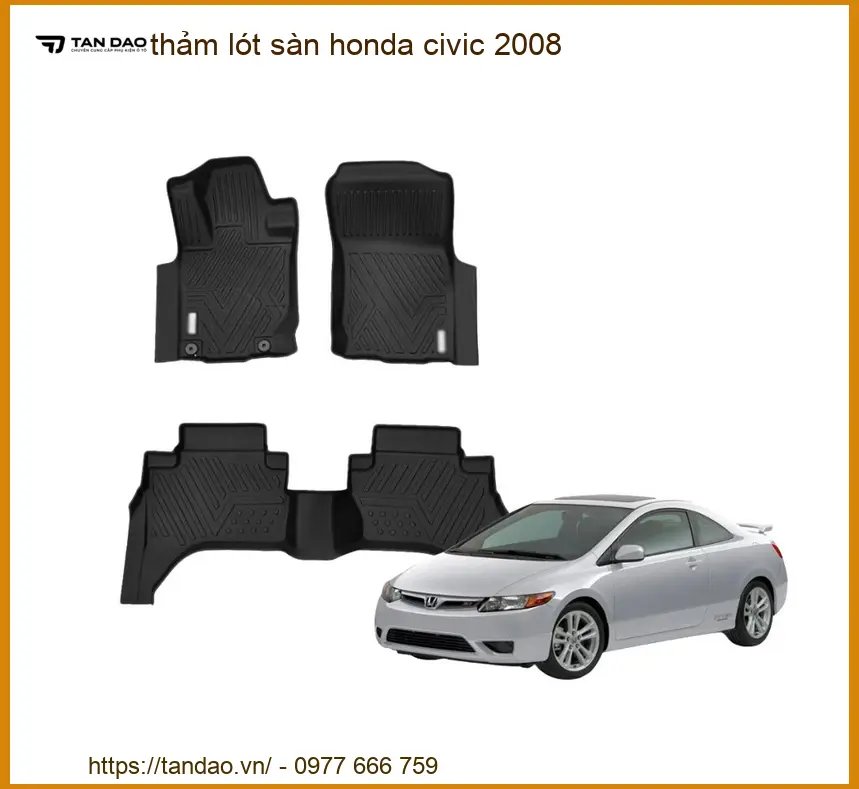 Thảm Lót Sàn Honda Civic 2008 - Địa Chỉ Lắp Đặt Chính Hãng TPHCM