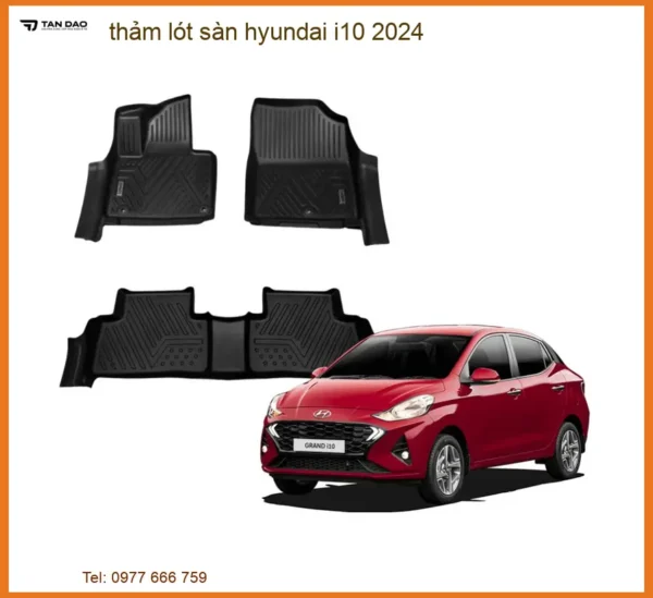 Thảm Lót Sàn 5D 6D Cao Cấp Hyundai i10 2024 - Địa Chỉ Lắp Đặt Uy Tín TPHCM