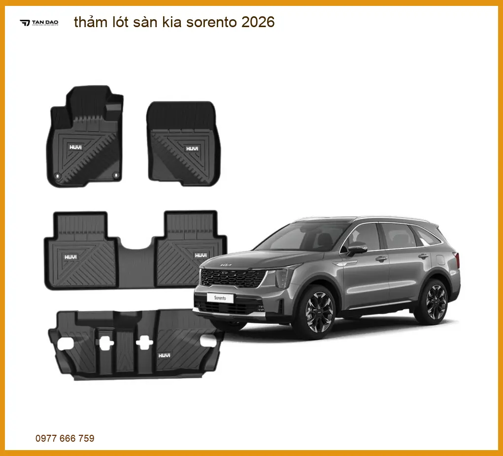 Thảm Lót Sàn Kia Sorento 2026 | Trung Tâm Gắn Chính Hãng Giá Tốt TPHCM