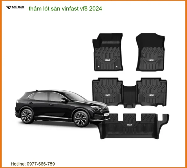 Thảm Lót Sàn Vinfast VF8 2024 - Địa Chỉ Lắp Đặt Thảm Sàn Chính Hãng Uy Tín TPHCM