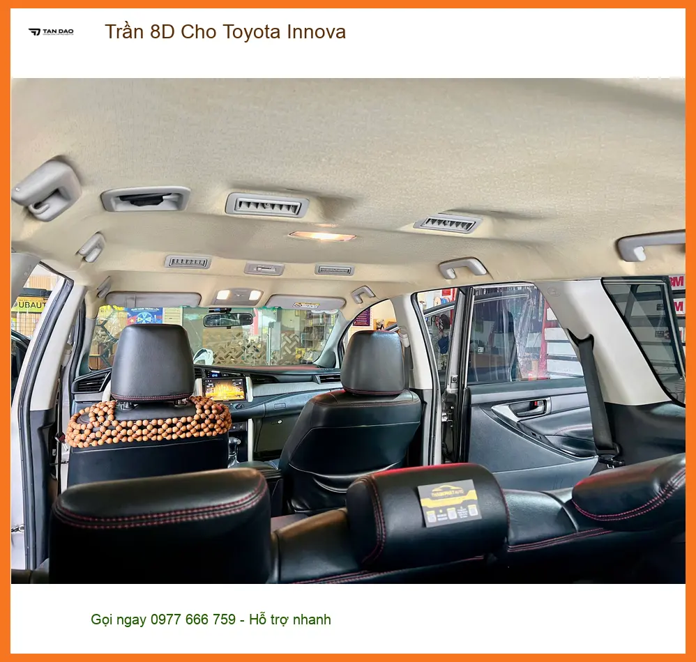Anh Duy bọc Trần 8D cho Toyota Innova tại Quận Bình Thạnh vì trần zin đã cũ ảnh thực tế 2