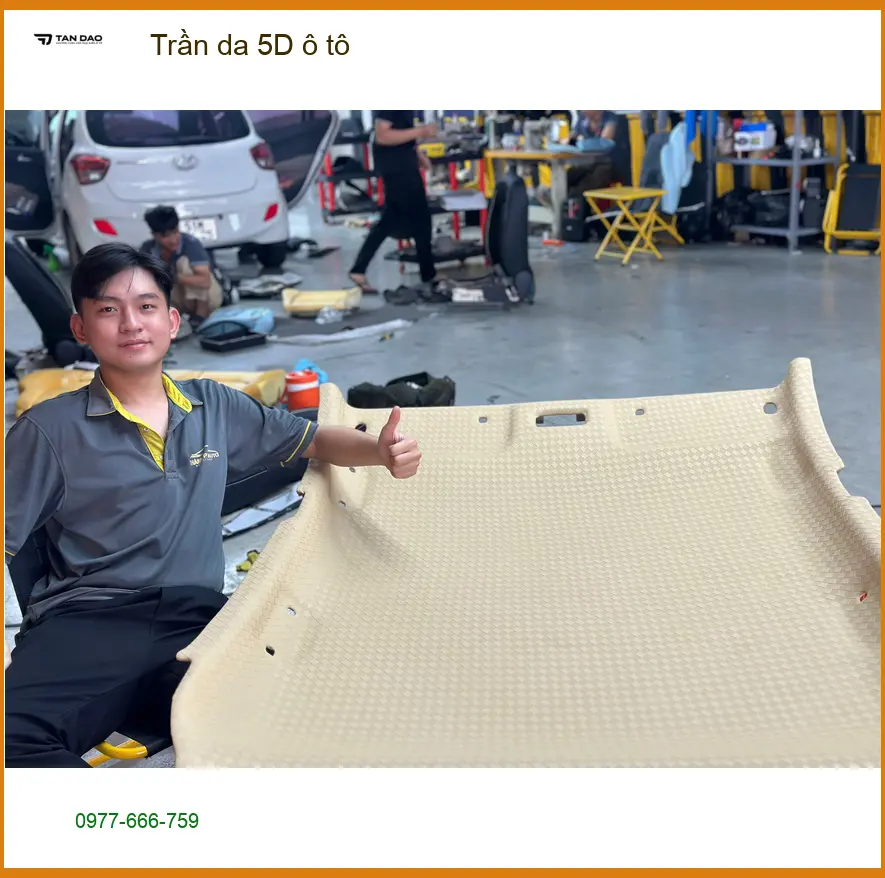 Anh Lâm bọc trần da 5D ô tô Hyundai Accent tại Quận 8. ảnh thực tế 2
