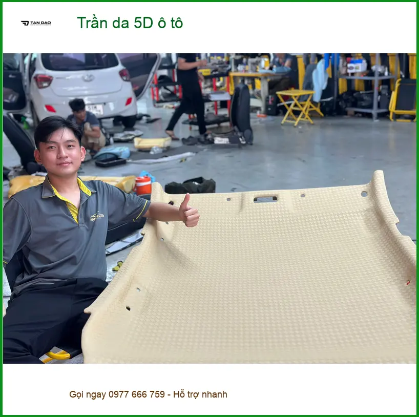 Chị Thanh bọc trần da 5D ô tô cho Honda CRV tại Quận 7 để nội thất sang trọng hơn ảnh thực tế 3