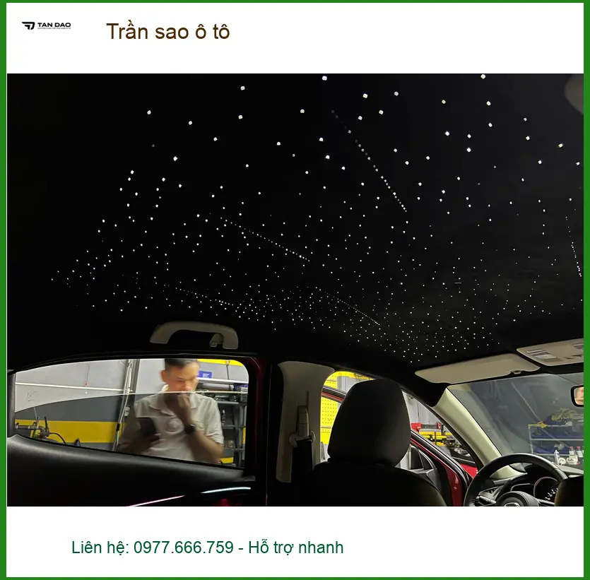Anh Đạt lắp trần sao ô tô cho Hyundai Santa Fe tại Quận 9