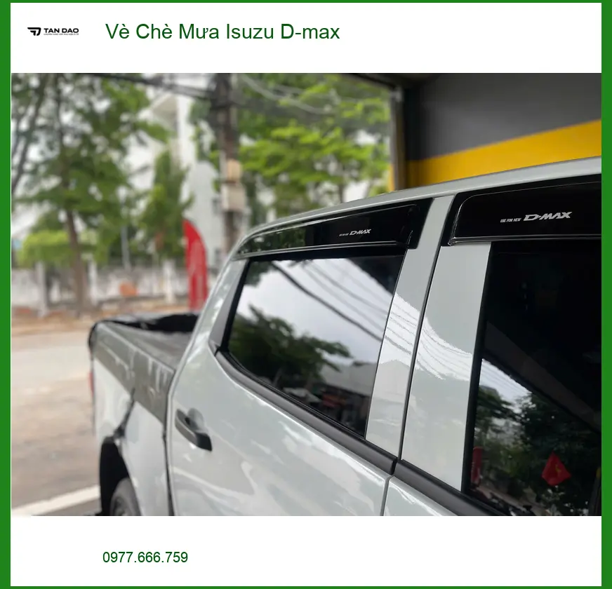 Anh Khải lắp Vè Che Mưa Isuzu D-max tại Hóc Môn chống nước hắt vào khi mở kính