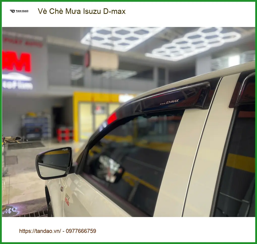 Anh Khải lắp Vè Che Mưa Isuzu D-max tại Hóc Môn chống nước hắt vào khi mở kính ảnh thực tế 3