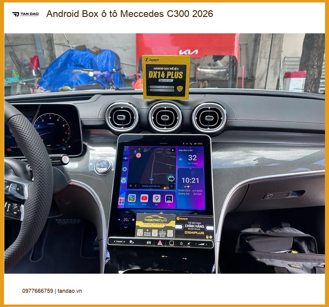 Chị Thảo lắp Android Box Mercedes C300 2026 tại Quận 12, nâng tầm giải trí xe