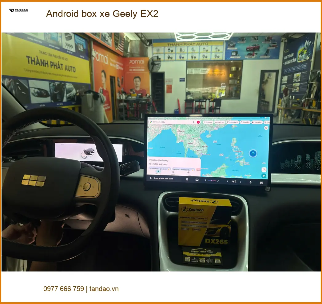 Anh Tuấn Kiệt lắp Android Box cho Geely EX2 ở Quận 2 để giải trí không giới hạn