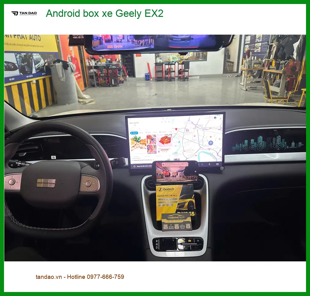 Chị Thảo lắp Android Box cho Geely EX2 tại Quận 7 để giải trí và dẫn đường tiện lợi ảnh thực tế 2