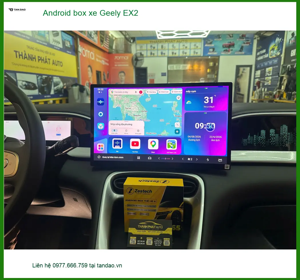 Anh Khôi lắp Android box xe Geely EX2 Quận 6 xem YouTube không giật ảnh thực tế 2