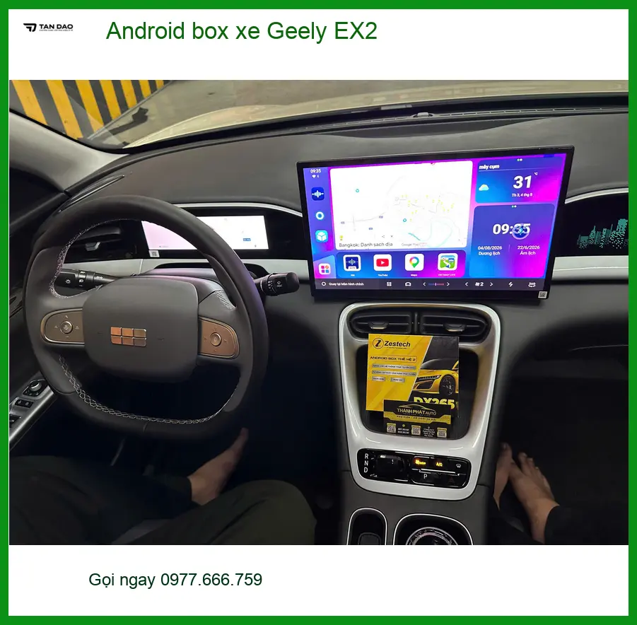 Anh Khải lắp Android Box cho Geely EX2 tại Gò Vấp để xem YouTube, bản đồ ảnh thực tế 2
