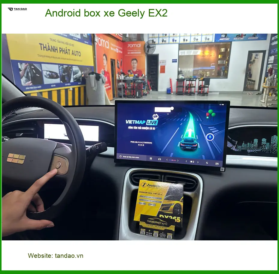 Anh Khang lắp Android box xe Geely EX2 tại Hóc Môn để giải trí trên đường ảnh thực tế 3