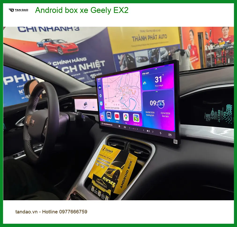 Chị Thảo lắp Android Box cho Geely EX2 tại Quận 7 để giải trí và dẫn đường tiện lợi ảnh thực tế 4