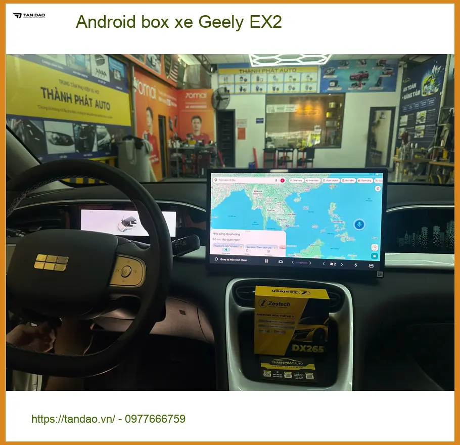 Anh Khang lắp Android box xe Geely EX2 tại Hóc Môn để giải trí trên đường ảnh thực tế 5