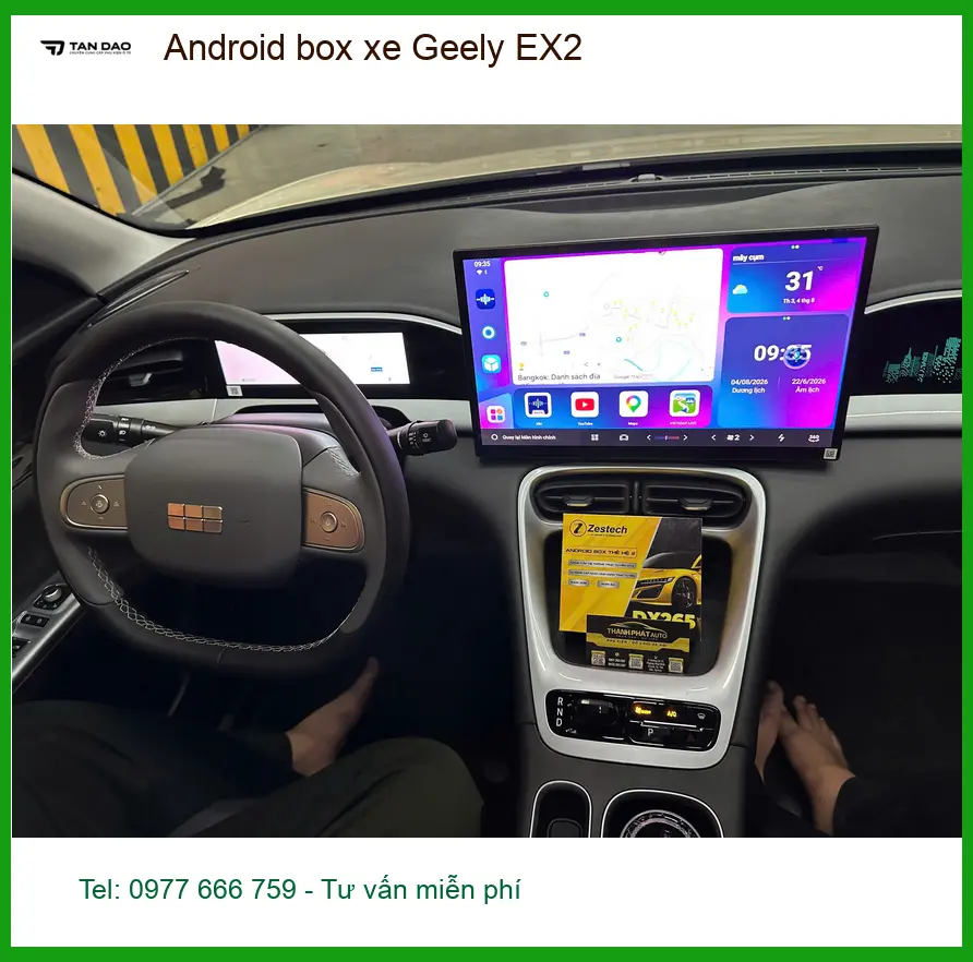 Chị Thảo lắp Android Box cho Geely EX2 tại Quận 7 để giải trí và dẫn đường tiện lợi ảnh thực tế 5