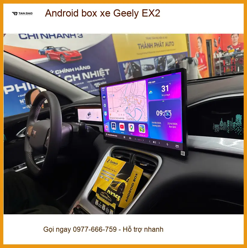 Anh Bảo lắp Android box xe Geely EX2 Quận 1 để nâng tầm giải trí và dẫn đường ảnh thực tế 2