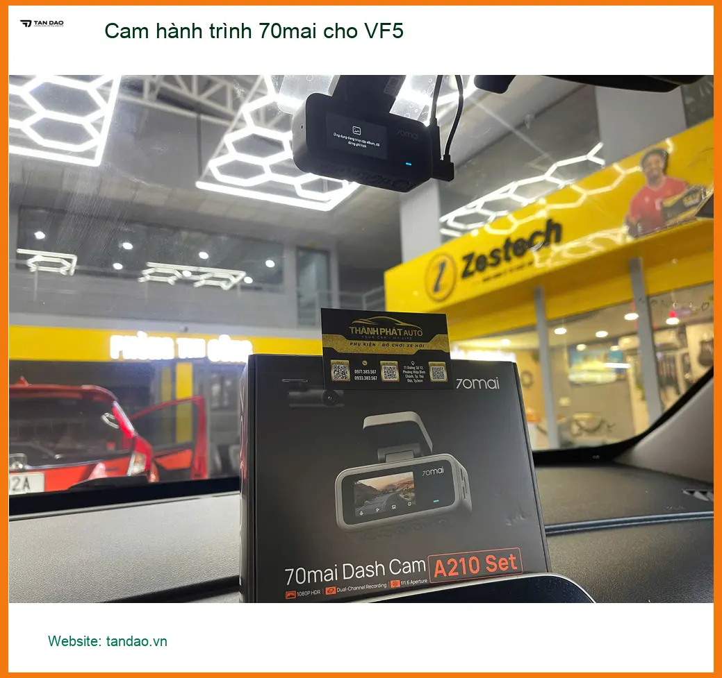 Chú Minh lắp cam hành trình 70mai cho VinFast VF5 tại Quận 9 để an tâm lái xe ảnh thực tế 2