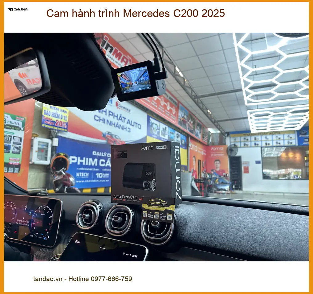 Anh Minh lắp cam hành trình Mercedes C200 2025 tại Quận 12 đảm bảo an toàn ảnh thực tế 4
