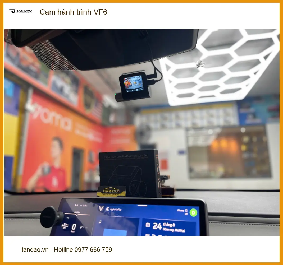 Chị Thảo lắp cam hành trình cho VinFast VF6 tại Quận 12 để an tâm lái xe đường dài ảnh thực tế 2