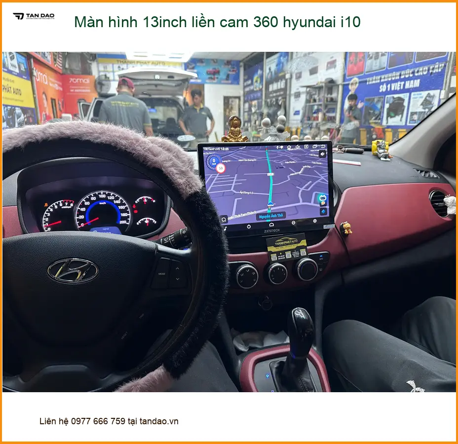 Anh Tùng lắp màn hình 13inch liền cam 360 Hyundai i10 tại Quận 12 ảnh thực tế 2
