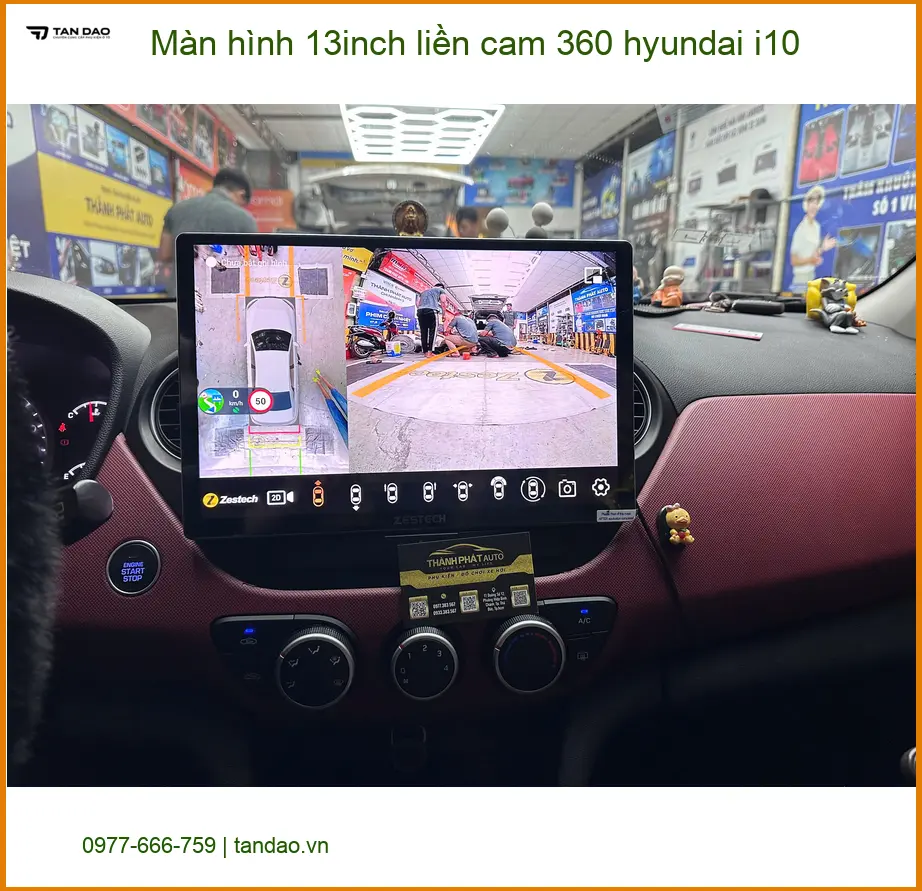 Anh Tùng lắp màn hình 13inch liền cam 360 Hyundai i10 tại Quận 12 ảnh thực tế 4