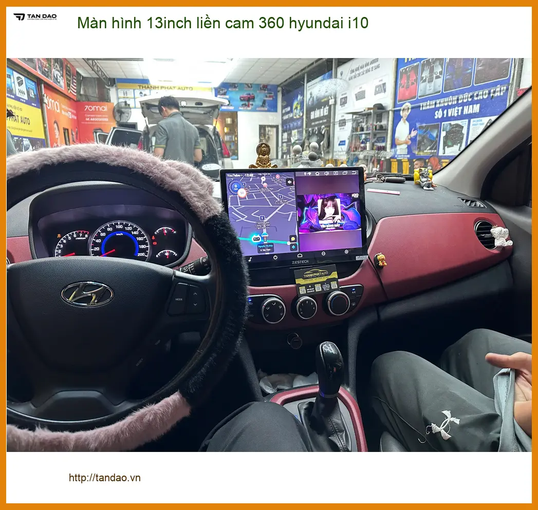 Anh Tùng lắp màn hình 13inch liền cam 360 Hyundai i10 tại Quận 12 ảnh thực tế 5