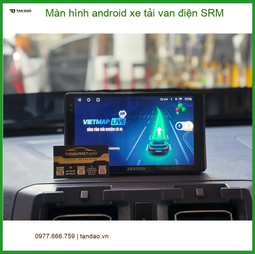 Chú Vĩnh lắp màn hình android xe tải van điện SRM tại Quận 12 uy tín, giá tốt ảnh thực tế 2