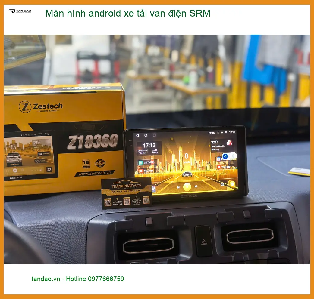 Chú Vĩnh lắp màn hình android xe tải van điện SRM tại Quận 12 uy tín, giá tốt ảnh thực tế 4