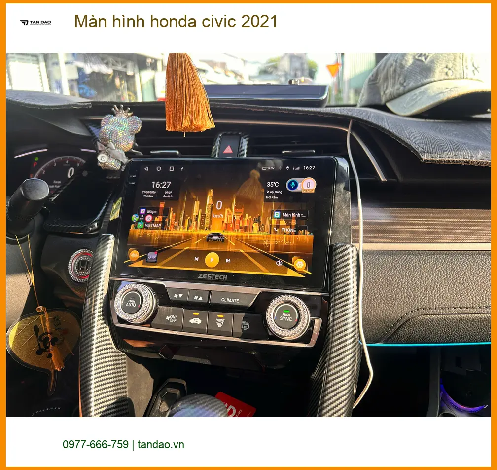 Anh Quang nâng cấp màn hình Honda Civic 2021 tại Quận 12 vì thiếu Apple CarPlay