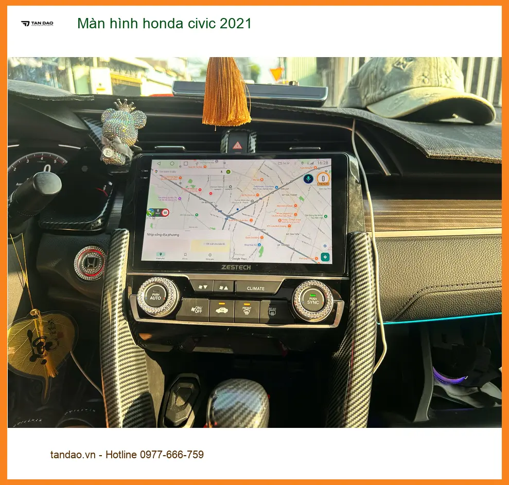 Anh Quang nâng cấp màn hình Honda Civic 2021 tại Quận 12 vì thiếu Apple CarPlay ảnh thực tế 2