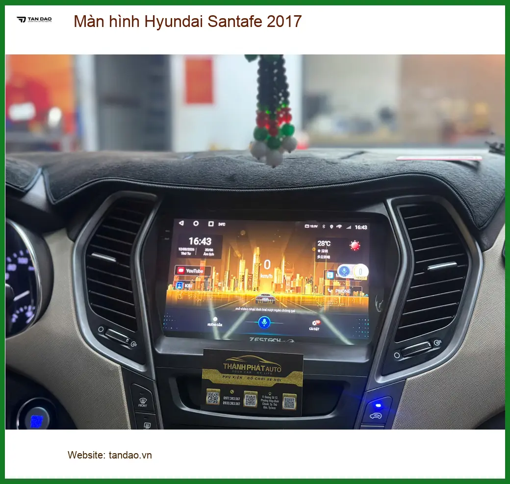 Anh Quang lắp màn hình Hyundai Santafe 2017 Quận 12 để xem bản đồ tốt hơn ảnh thực tế 3