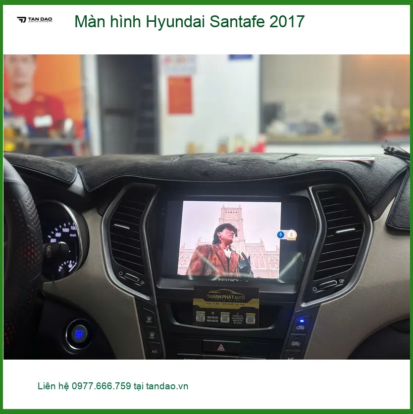 Anh Quang lắp màn hình Hyundai Santafe 2017 Quận 12 để xem bản đồ tốt hơn ảnh thực tế 4