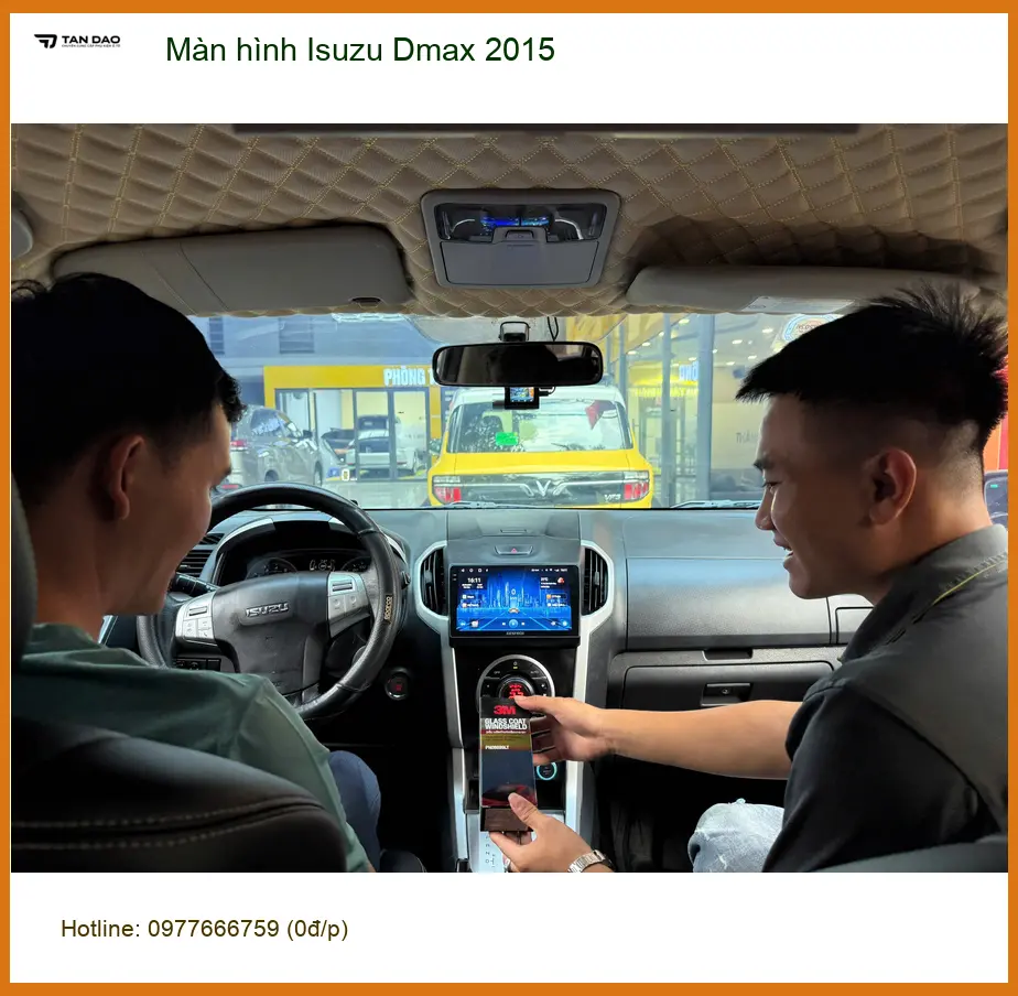 Anh Quân lắp màn hình Isuzu Dmax 2015 Quận 9 để có thêm tính năng thông minh. ảnh thực tế 2
