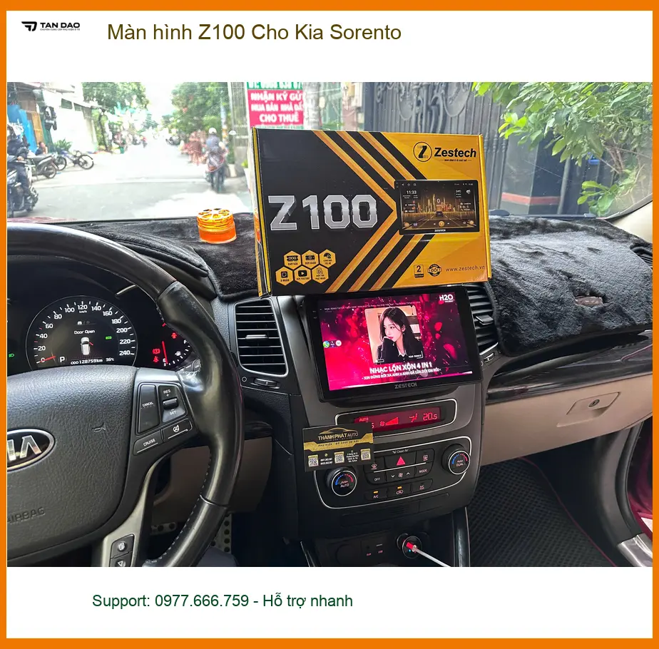 Anh Bách lắp Màn hình Z100 cho Kia Sorento tại Quận 12 để nâng tầm trải nghiệm lái xe ảnh thực tế 3