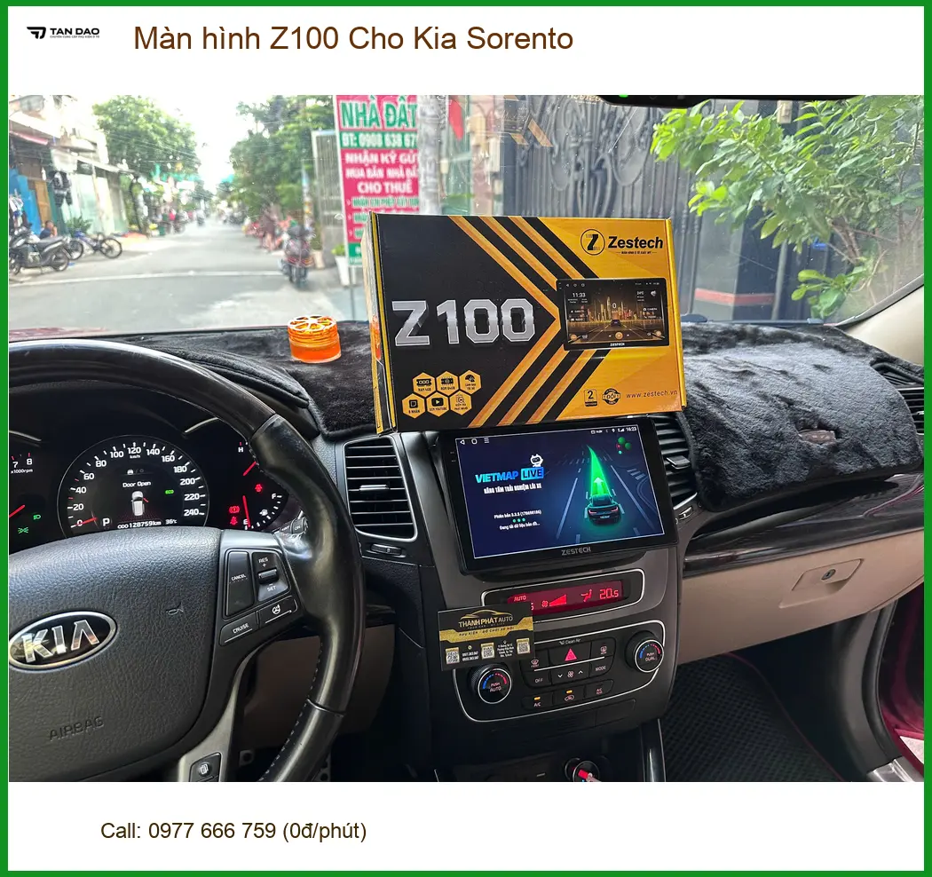Anh Bách lắp Màn hình Z100 cho Kia Sorento tại Quận 12 để nâng tầm trải nghiệm lái xe ảnh thực tế 4