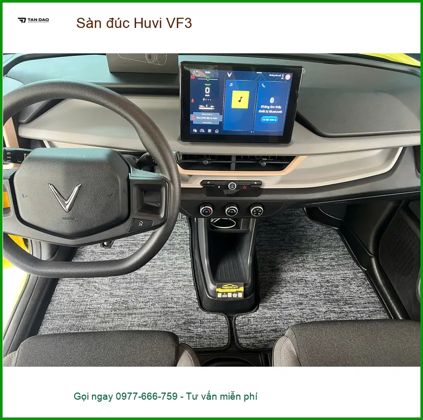 Anh Minh lắp sàn đúc Huvi VF3 tại Quận Thủ Đức để nội thất xe luôn sạch sẽ ảnh thực tế 3
