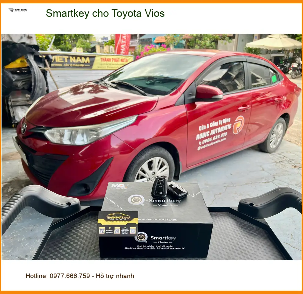Anh Huy lắp Smartkey cho Toyota Vios tại Thủ Đức vì chìa khóa cơ bất tiện