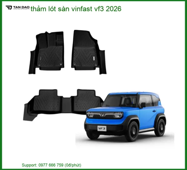 Thảm Lót Sàn Vinfast VF3 2026 - Trung Tâm Lắp Đặt Thảm Sàn Uy Tín TPHCM
